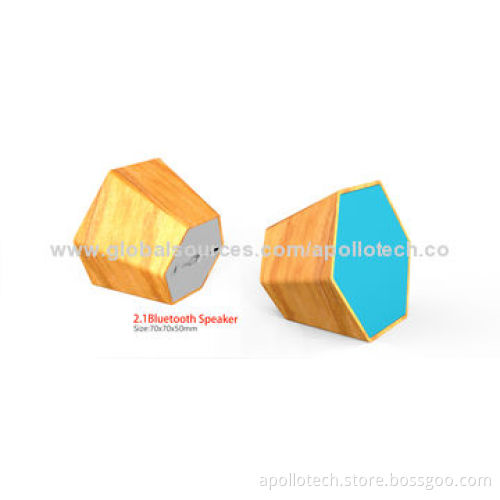 Portable Bluetooth Speakers, Wooden Material with 5V DC/500mA Input, Sized 70 x 70 x 50mm